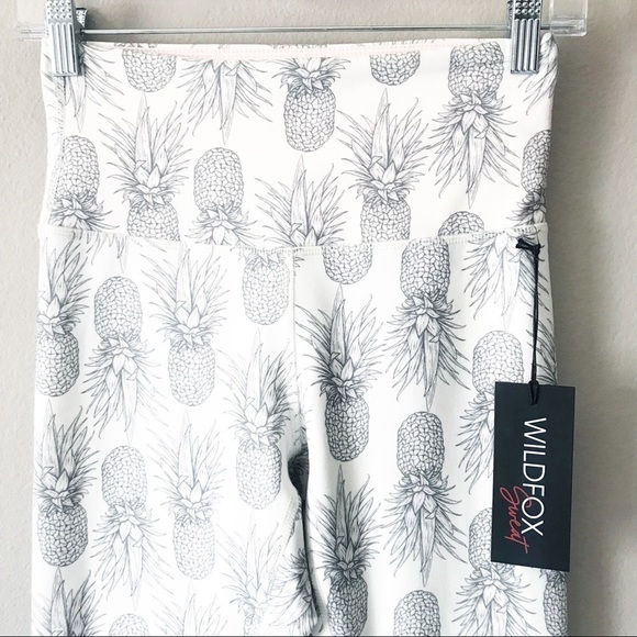 Wildfox Sweat NEW Pineapple Ankle Leggings White S - Picture 7 of 13